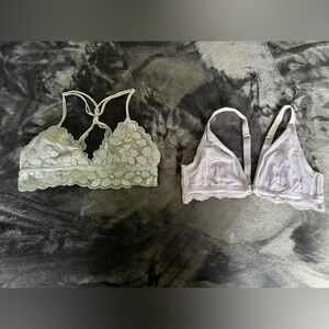 Aerie & Victorias Secret Lace Bralette Duo - Grey & Lilac